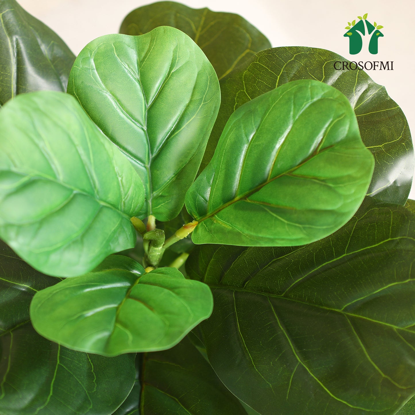 CROSOFMI 30" Artificial Fiddle Leaf Fig Tree/Fake Ficus Lyrata Plant with 21 Leaves Faux Plants in Pot for Indoor House Home Office Modern Decoration Perfect Housewarming Gift