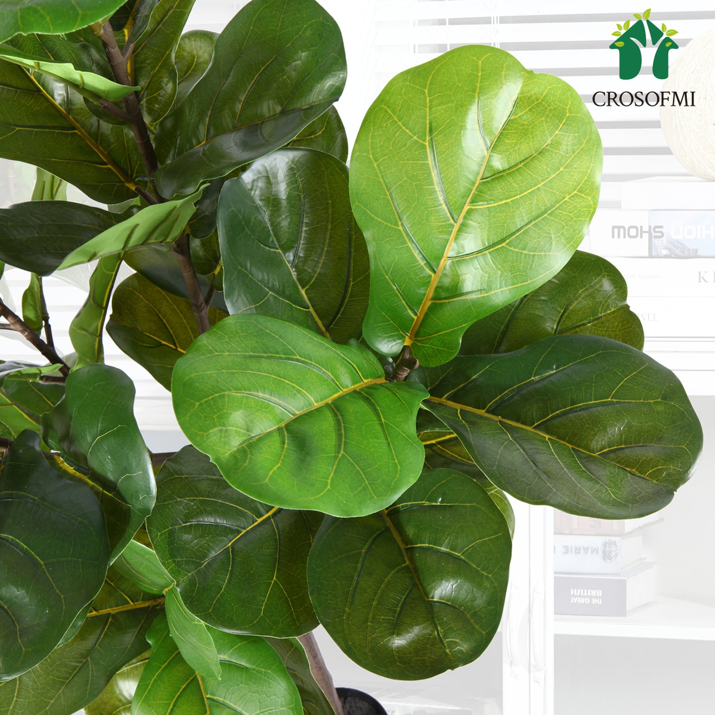 CROSOFMI Artificial Fiddle Leaf Fig Tree 65 Inch Fake Ficus Lyrata Plant with 68 Leaves Faux Plants in Pot for Indoor Outdoor House Home Office Garden Modern Decoration Perfect Housewarming Gift Visit the CROSOFMI Store,2pcs