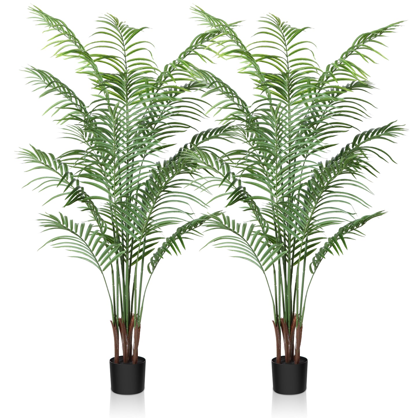 CROSOFMI Artificial Areca Palm Plant 5.5 Feet Fake Palm Tree with 15 Leaves Faux Yellow Palm in Pot for Indoor Outdoor House Home Office Modern Decoration Perfect Housewarming Gift