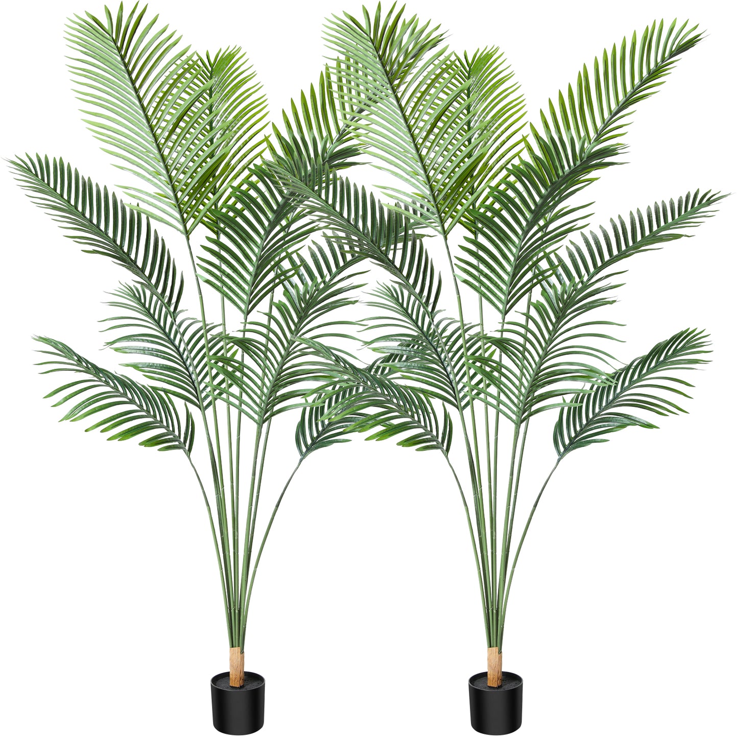 CROSOFMI Artificial Areca Palm Tree 6 Feet Fake Tropical Palm Tree,Perfect Faux Dypsis Lutescens Plants in Pot for Indoor Outdoor Home Office Garden Modern Decoration Housewarming Gift,2pcs