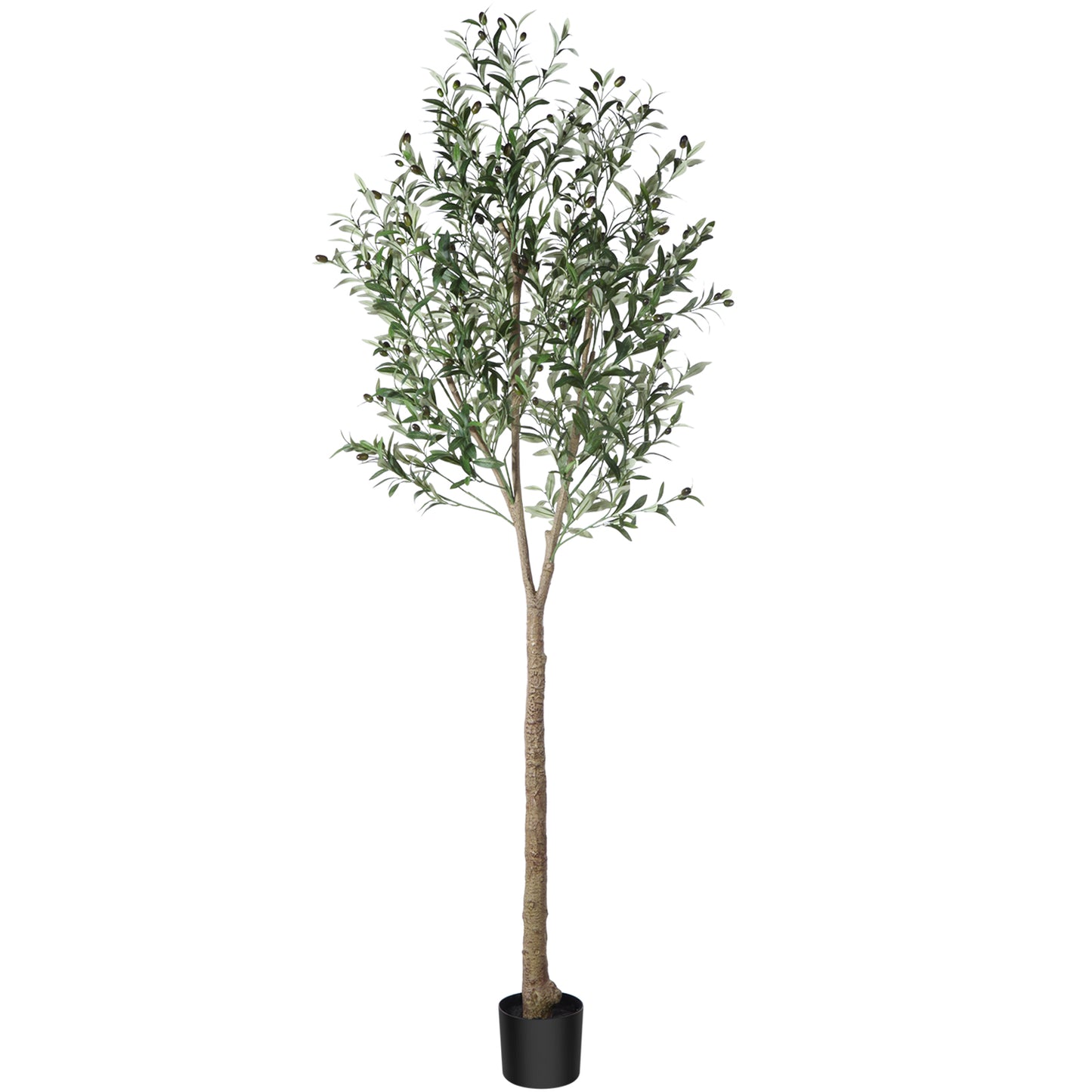 CROSOFMI Artificial Olive Tree Plant 83"(7Ft) Fake Topiary Silk Tree, Perfect Faux Plants in Pot for Indoor Outdoor House Home Office Garden Modern Decoration Housewarming Gift,1Pack