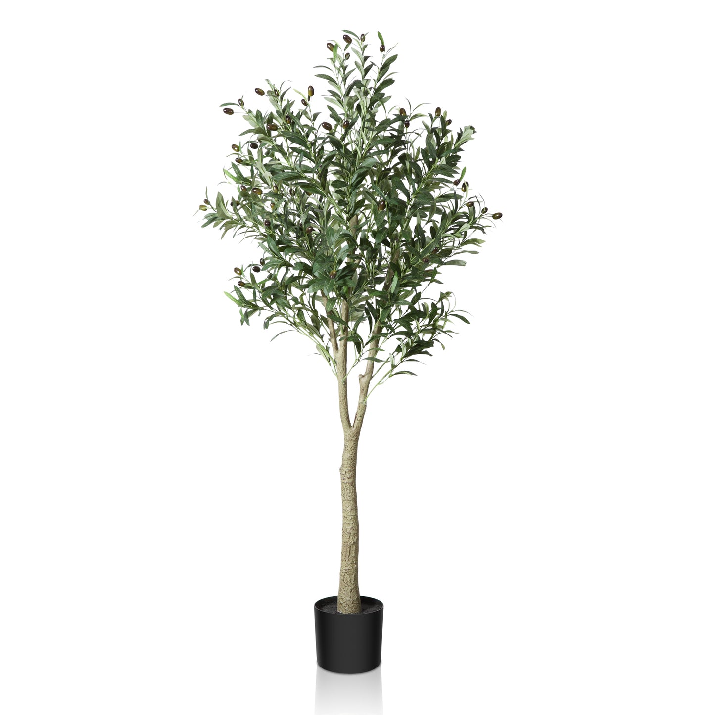 CROSOFMI Artificial Olive Tree Plant 5 Feet Fake Topiary Silk Tree, Perfect Faux Plants in Pot for Indoor Outdoor House Home Office Garden Modern Decoration Housewarming,1Pack