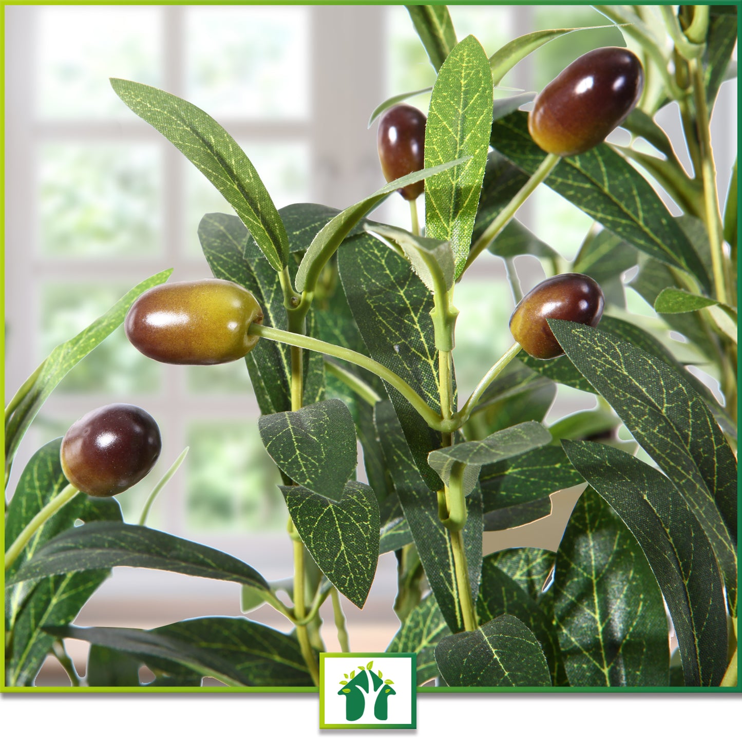 CROSOFMI Artificial Olive Tree Plant 83"(7Ft) Fake Topiary Silk Tree, Perfect Faux Plants in Pot for Indoor Outdoor House Home Office Garden Modern Decoration Housewarming Gift,2Pack