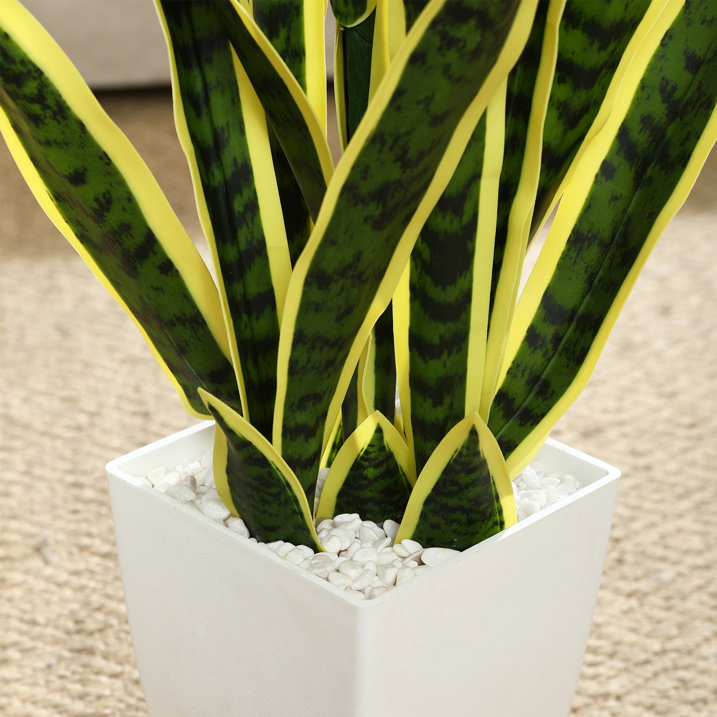 CROSOFMI Artificial Plant Arch Hemp 110 cm Artificial Plants Large Like Real Sansevieria Plastic Plants Indoor Plants Balcony Bathroom Decoration Modern