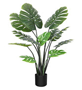 CROSOFMI Artificial Monstera Deliciosa Plant 47" Fake Tropical Palm Tree, Perfect Faux Swiss Cheese Plants in Pot for Indoor Outdoor House Home Office Garden Modern Decoration Housewarming Gift