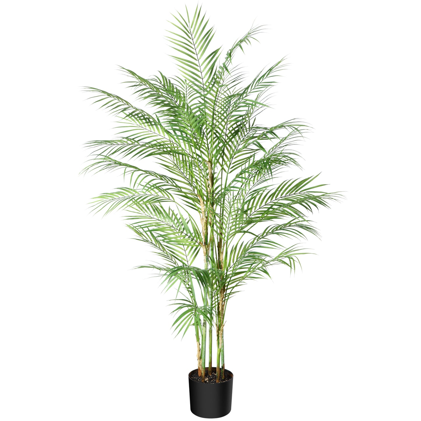 CROSOFMI Artificial Paradise Palm Tree 4.3Feet Fake Tropical Palm Tree, Perfect Faux Plants in Pot for Indoor Outdoor House Home Office Garden Modern Decoration Housewarming Gift-1Pack