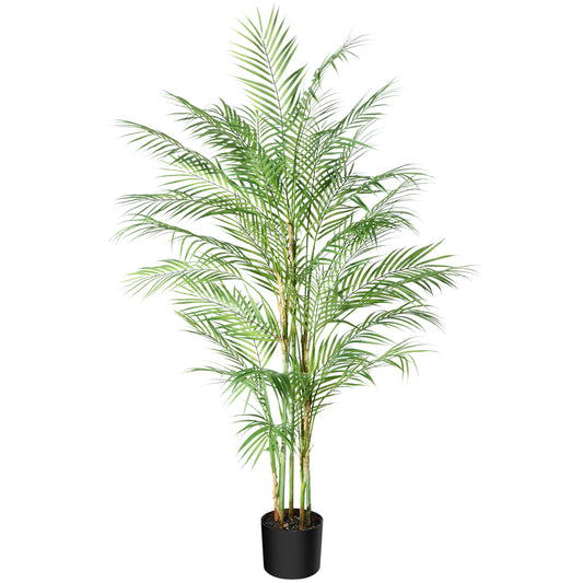 CROSOFMI Artificial Paradise Palm Tree 4.3Feet Fake Tropical Palm Tree, Perfect Faux Plants in Pot for Indoor Outdoor House Home Office Garden Modern Decoration Housewarming Gift-1Pack
