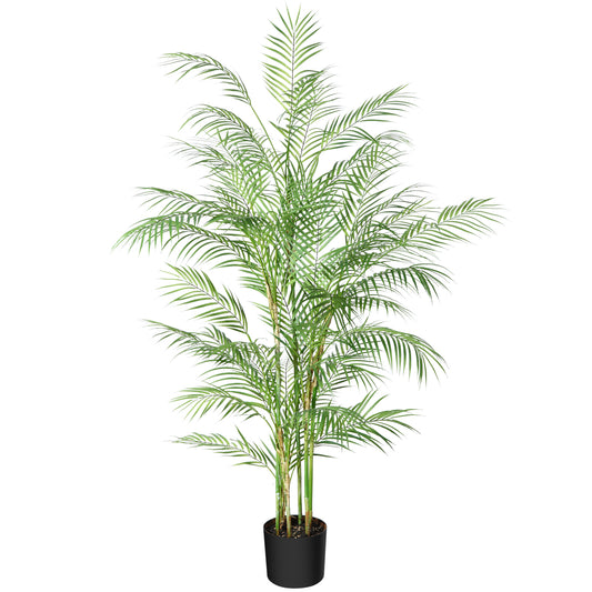 CROSOFMI Artificial Paradise Palm Tree 5.7Feet Fake Tropical Palm Tree, Perfect Faux Plants in Pot for Indoor Outdoor House Home Office Garden Modern Decoration Housewarming Gift-1Pack