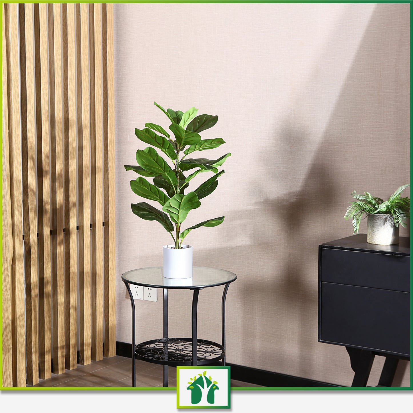 CROSOFMI 30" Artificial Fiddle Leaf Fig Tree/Fake Ficus Lyrata Plant with 21 Leaves Faux Plants in White Pot for Indoor House Home Office Modern Decoration Perfect Housewarming Gift