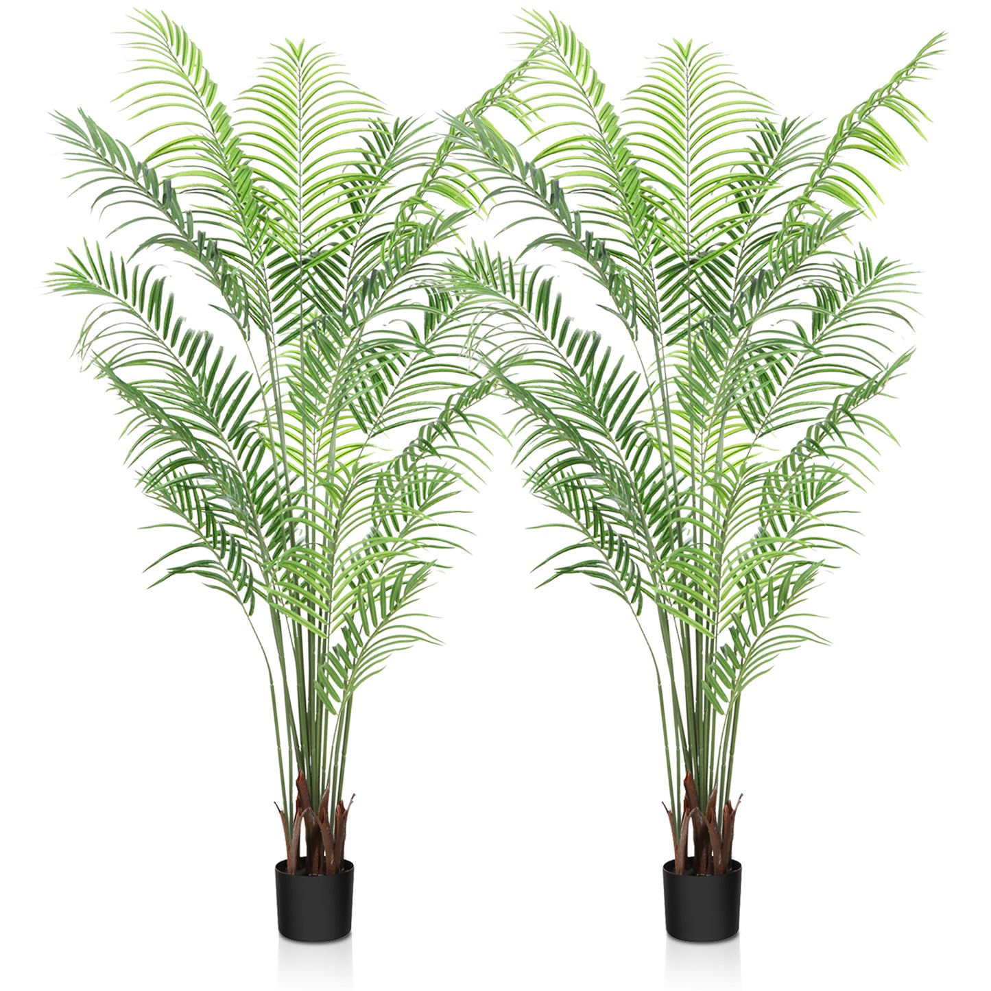 CROSOFMI Artificial Areca Palm Plant 6.5 Feet Fake Tropical Palm Tree, Perfect Faux Dypsis Lutescens Plants in Pot for Indoor Outdoor House Home Office Garden Modern Decoration Housewarming Gift