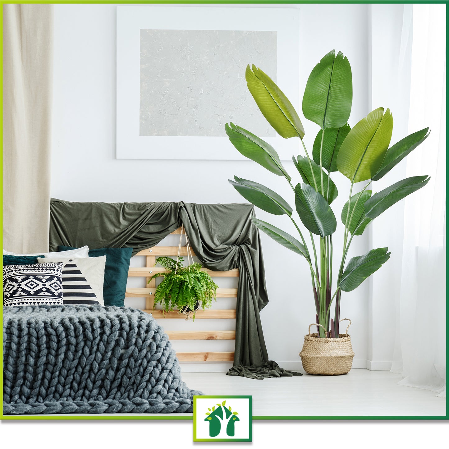 CROSOFMI Artificial Bird of Paradise Plant 6 Feet Fake Tropical Palm Tree with 13 Leaves,Perfect Faux Plants in Pot for Indoor Outdoor House Home Office Garden Modern Decoration Housewarming Gift
