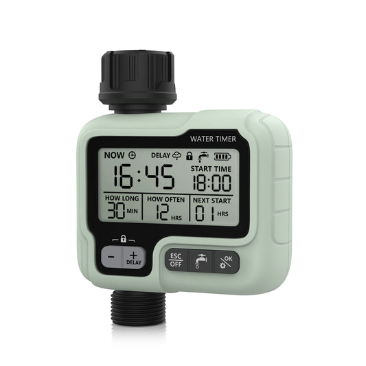 CROSOFMI Sprinkler Timer,Water Timer Digital Programmable Garden Lawn Hose Faucet Timer Irrigation System Controller/Child Lock Mode/Auto&Manual Mode/Rain Delay/IPX5 Blue