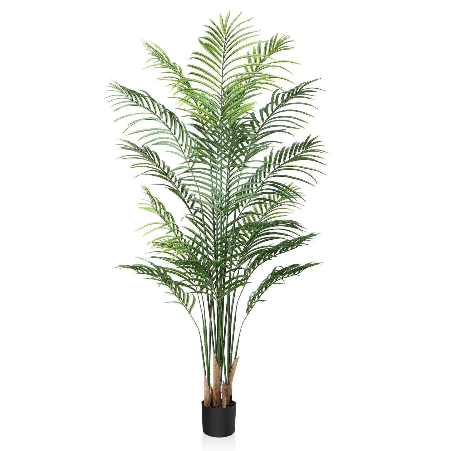 CROSOFMI Artificial Areca Palm Plant 6Feet Fake Tropical Palm Tree, Perfect Faux Dypsis Lutescens Plants in Pot for Indoor Outdoor House Home Office Garden Modern Decoration Housewarming Gift-1Pack