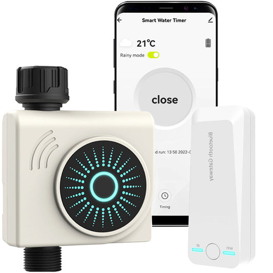 CROSOFMI WiFi Water Timer, Smart Sprinkler Timer for Garden, Hose Faucet Watering Timer with WiFi Hub, Wireless Remote APP Control Irrigation System, Water Flow Meter for Garden Lawn Watering