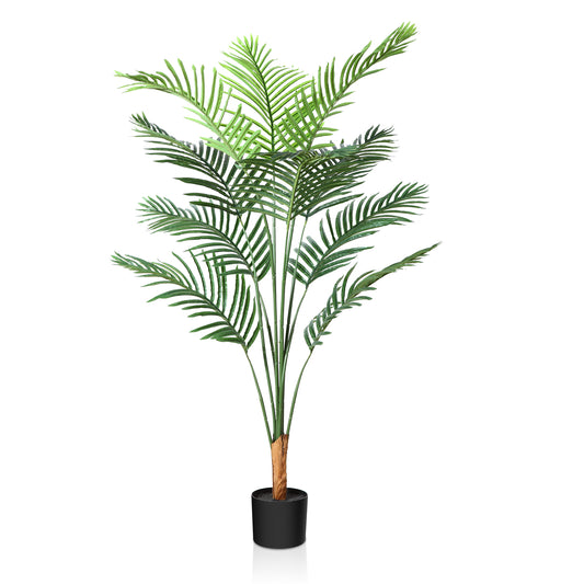 CROSOFMI Artificial Areca Palm Tree 4.5Feet Fake Tropical Palm Plant,Perfect Faux Dypsis Lutescens Plants in Pot for Indoor Outdoor Home Office Garden Modern Decoration Housewarming Gift