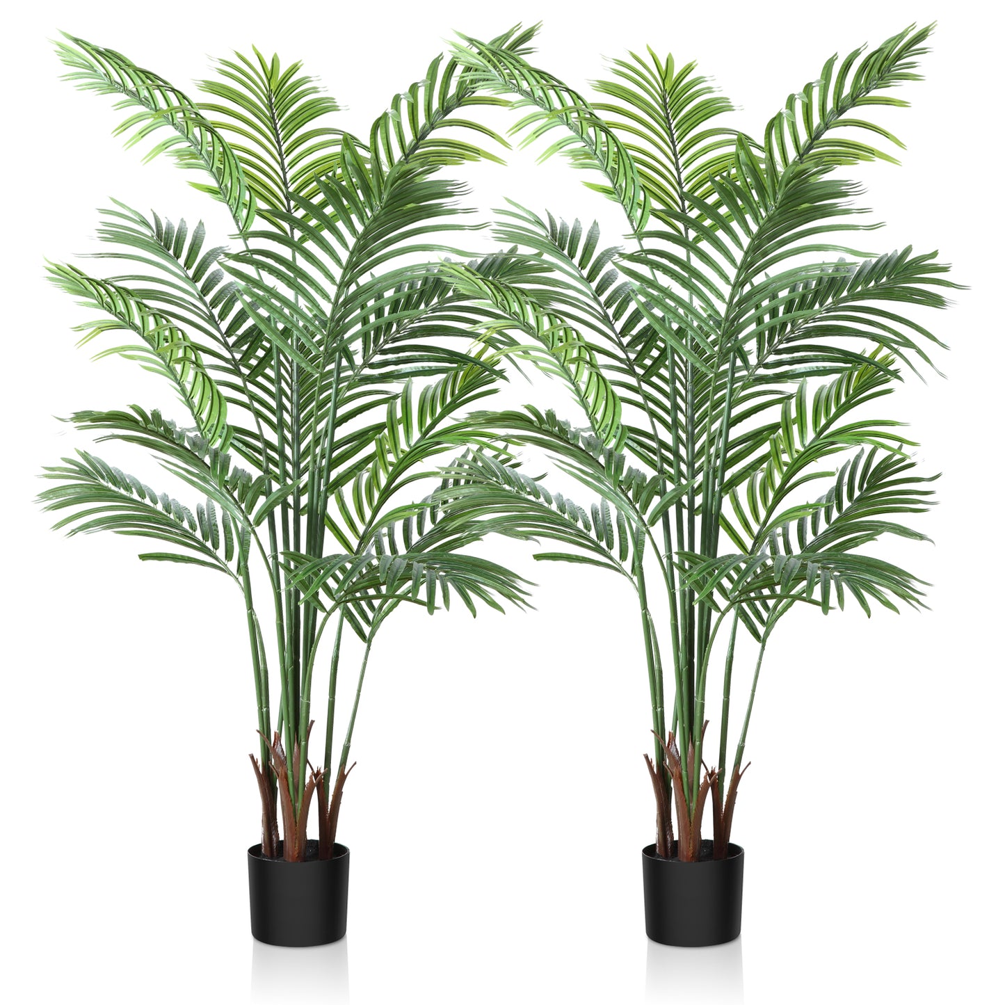 CROSOFMI Artificial Areca Palm Plant 5 Feet Fake Palm Tree with 13 Leaves Faux Yellow Palm in Pot for Indoor Outdoor House Home Office Modern Decoration Perfect Housewarming Gift