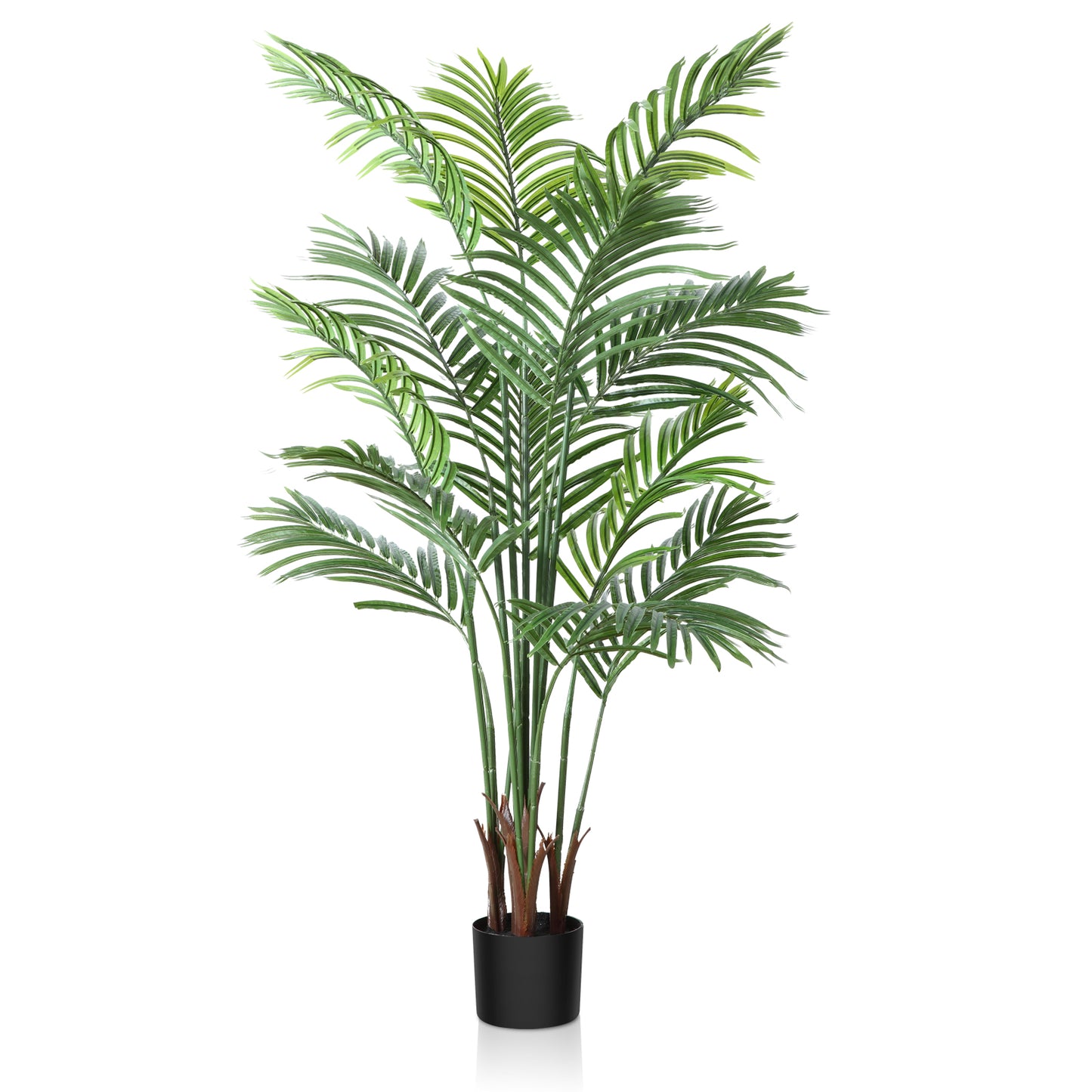 CROSOFMI Artificial Areca Palm Plant 5 Feet Fake Palm Tree with 13 Leaves Faux Yellow Palm in Pot for Indoor Outdoor House Home Office Modern Decoration Perfect Housewarming Gift