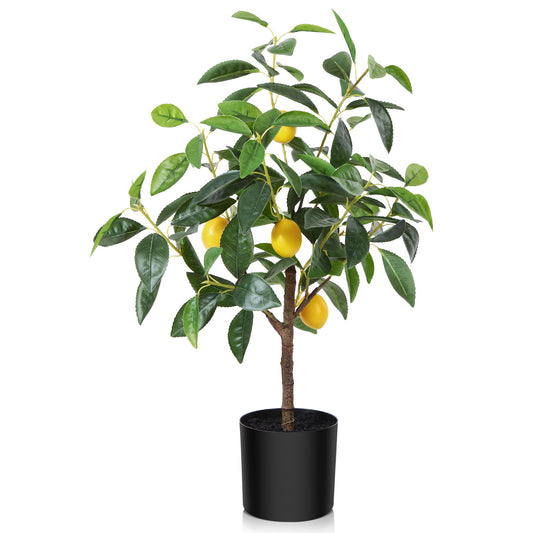 CROSOFMI Artificial Plants Indoor Tall Fake Lemon Tree Large Faux Plants With Plastics Pots for Outdoor Modern Home Office Decoration