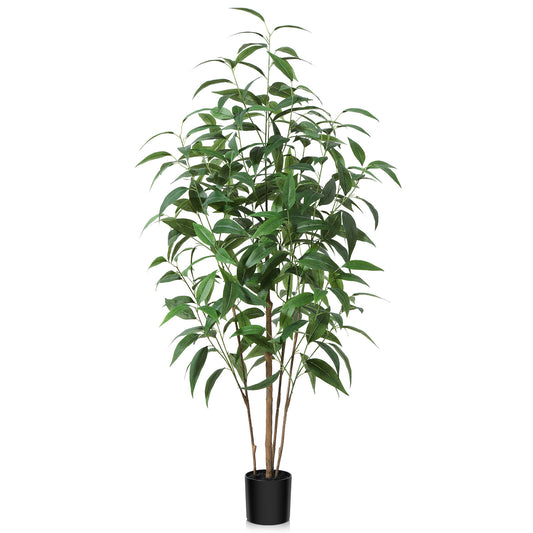 CROSOFMI Artificial Plants Indoor Fake Tree Large Faux Plants With Plastics Pots for Modern Home Office Outdoor Decoration