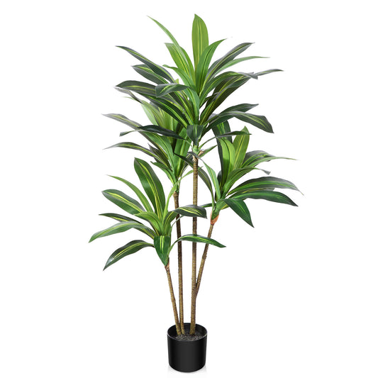 CROSOFMI Artificial Plants Indoor Tall Fake Dracaena Tree Large Faux Plants With Plastics Pots for Outdoor Modern Home Office Decoration