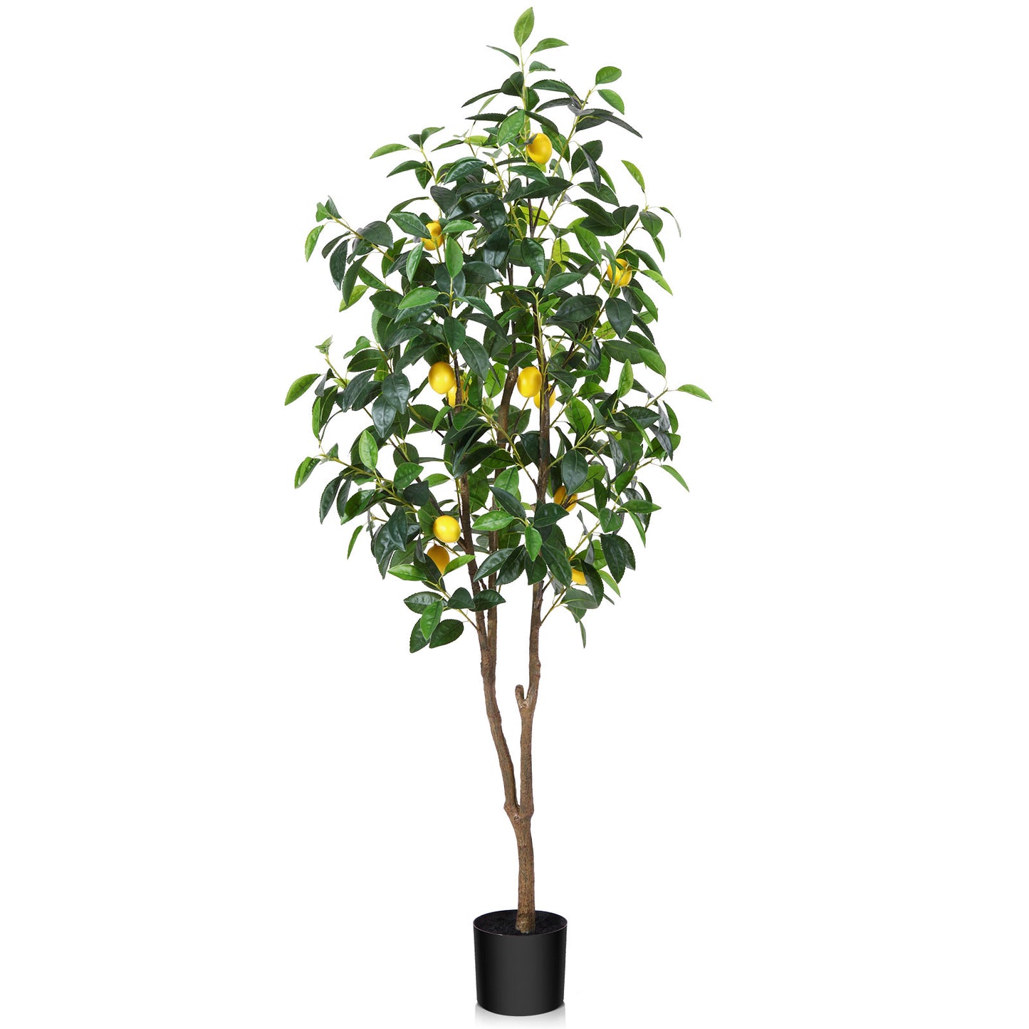 CROSOFMI Artificial Plants Indoor Tall Fake Lemon Tree Large Faux Plants With Plastics Pots for Outdoor Modern Home Office Decoration
