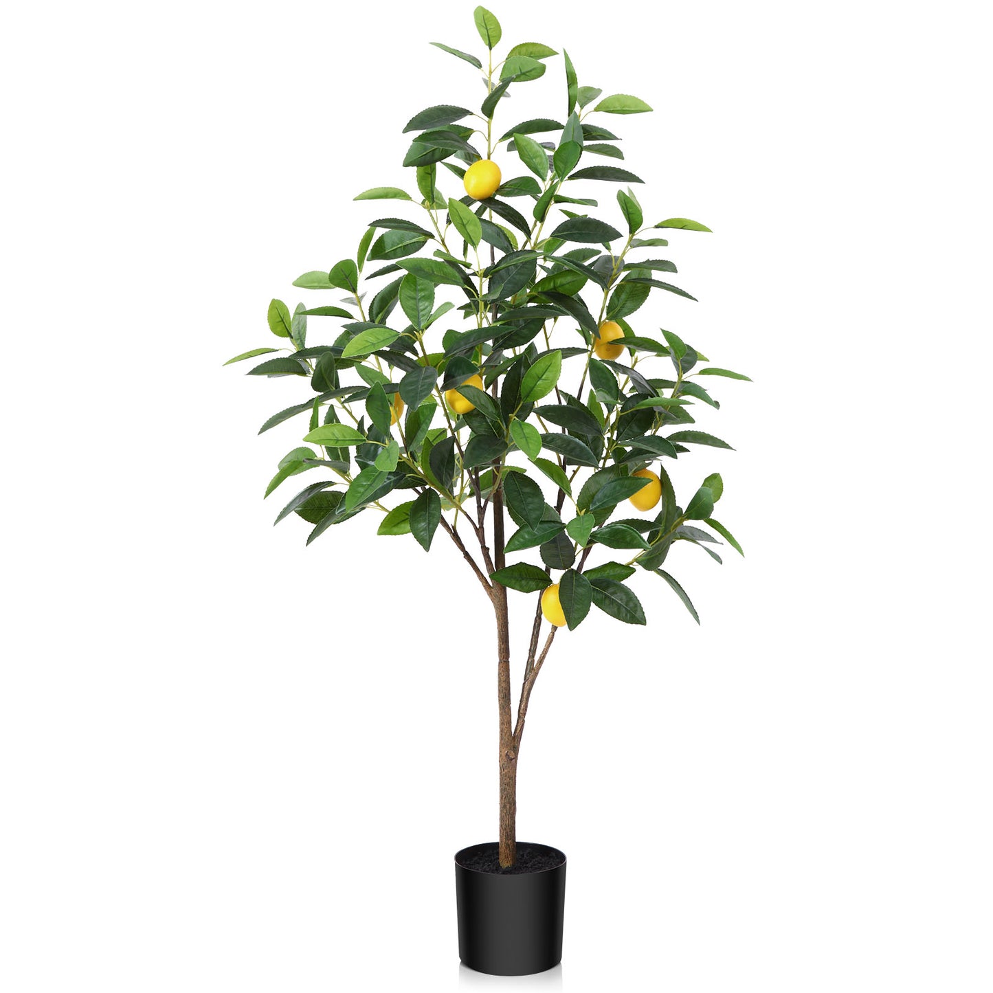 CROSOFMI Artificial Plants Indoor Tall Fake Lemon Tree Large Faux Plants With Plastics Pots for Outdoor Modern Home Office Decoration