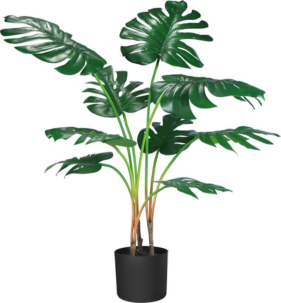 CROSOFMI Artificial Monstera Deliciosa Plant 37" Fake Tropical Palm Tree, Perfect Faux Swiss Cheese Plants in Pot for Indoor Outdoor House Home Office Garden Modern Decoration Housewarming Gift,1 Pack