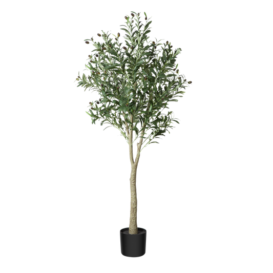 CROSOFMI Artificial Olive Tree 150cm Big tall Fake Plants, Artificial Olive Silk Plants Indoors in Pots, Faux Tropical large artificial plant suitable for Home Office Living Room outdoors Decor