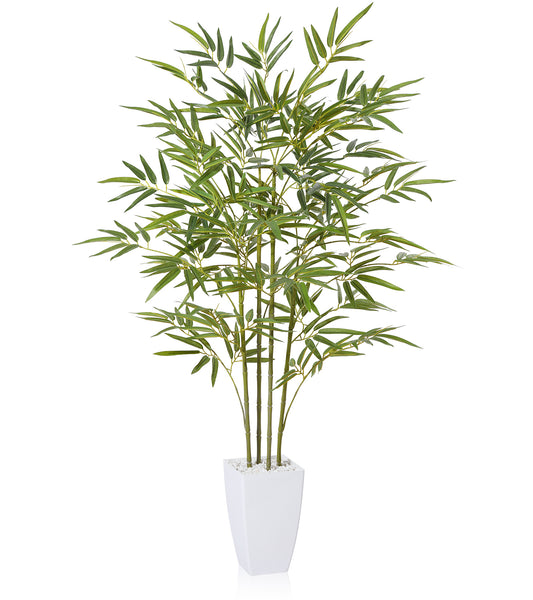 CROSOFMI Artificial Plants Indoor Fake Tall Bamboo Tree Large Faux Plants With Plastics Pots for Outdoor Modern Home Office Decoration