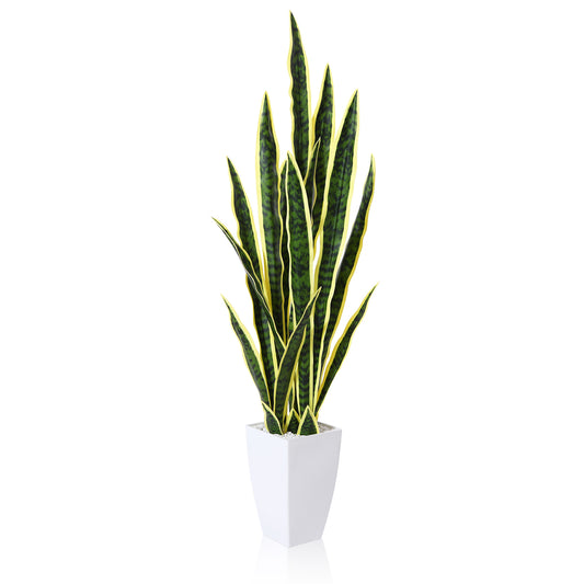 CROSOFMI Artificial Plant Arch Hemp 110 cm Artificial Plants Large Like Real Sansevieria Plastic Plants Indoor Plants Balcony Bathroom Decoration Modern