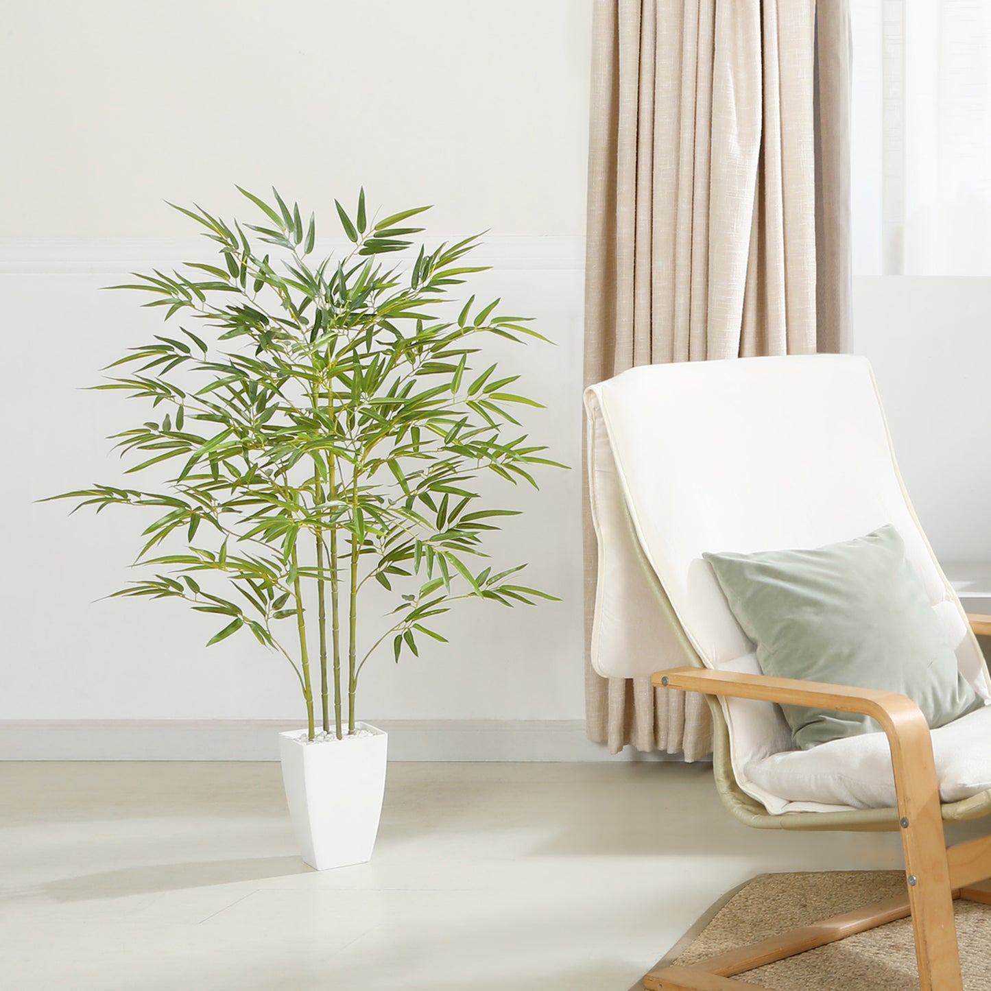 CROSOFMI Artificial Plants Indoor Fake Tall Bamboo Tree Large Faux Plants With Plastics Pots for Outdoor Modern Home Office Decoration