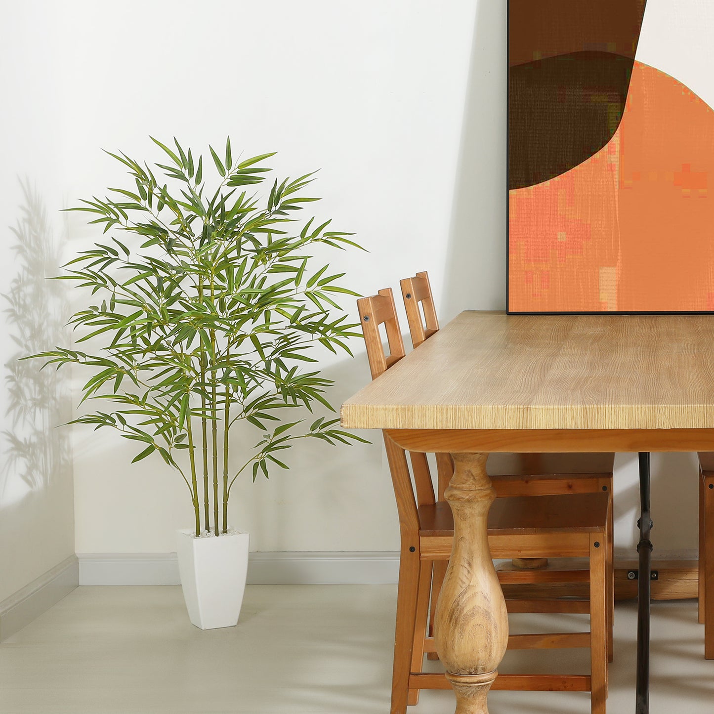 CROSOFMI Artificial Plants Indoor Fake Tall Bamboo Tree Large Faux Plants With Plastics Pots for Outdoor Modern Home Office Decoration