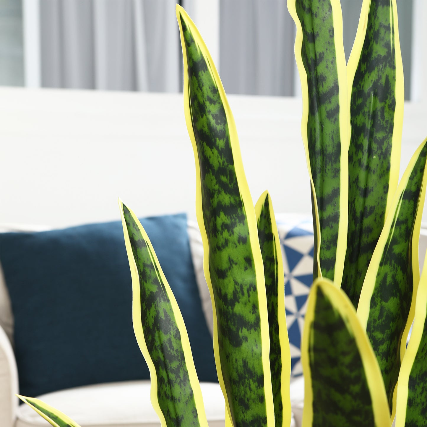 CROSOFMI Artificial Plant Arch Hemp 110 cm Artificial Plants Large Like Real Sansevieria Plastic Plants Indoor Plants Balcony Bathroom Decoration Modern